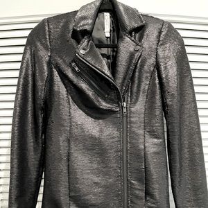 Black sequin biker jacket
